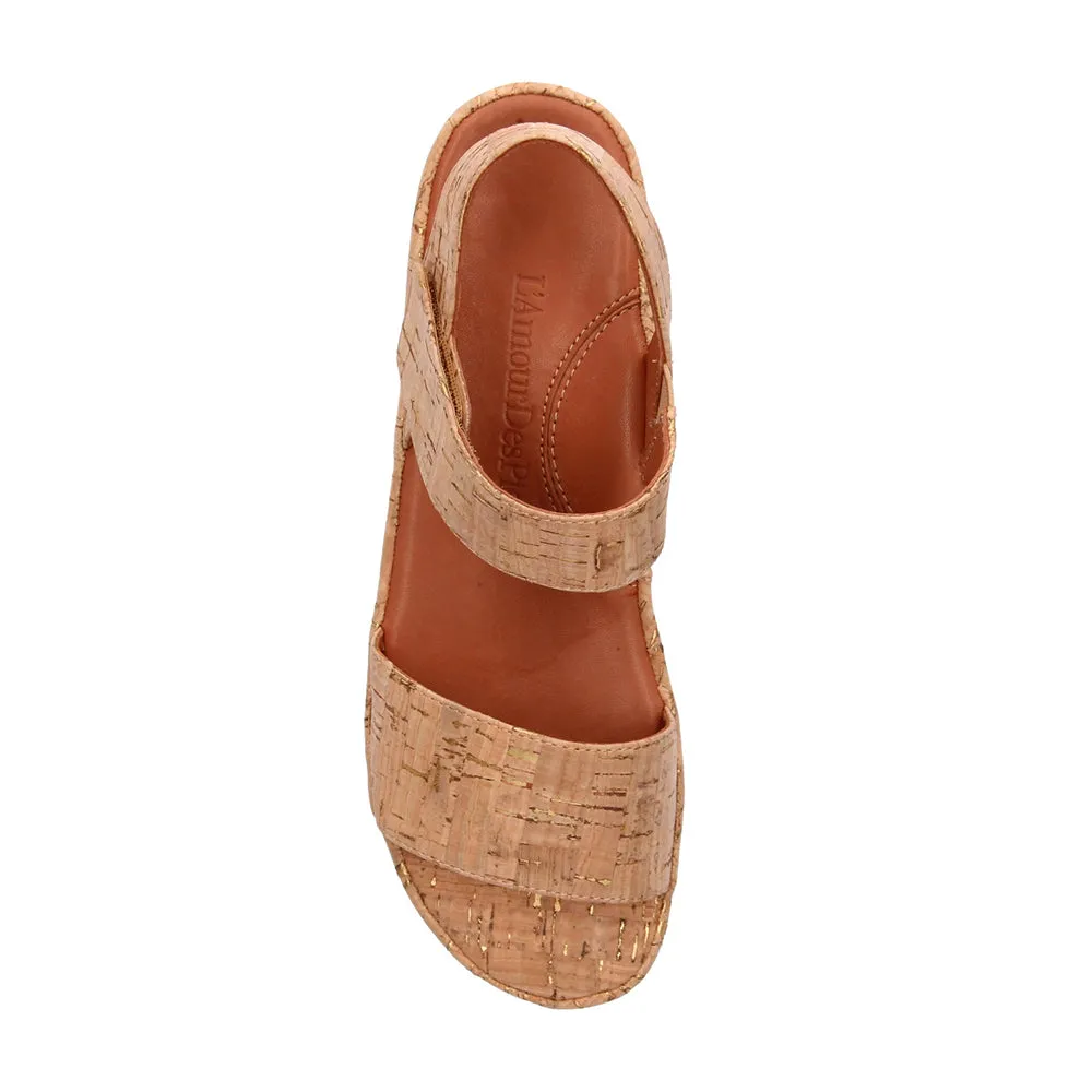 Abrilla Sandal - Natural Gold Cork