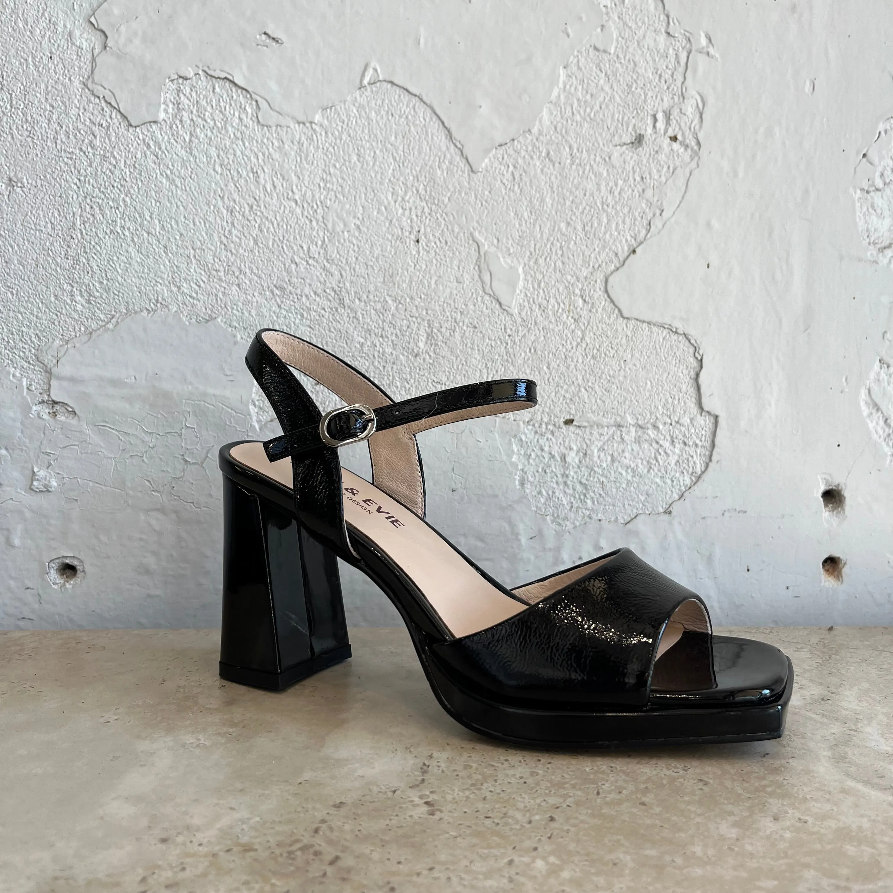 Alfie & Evie Xinia Black Patent