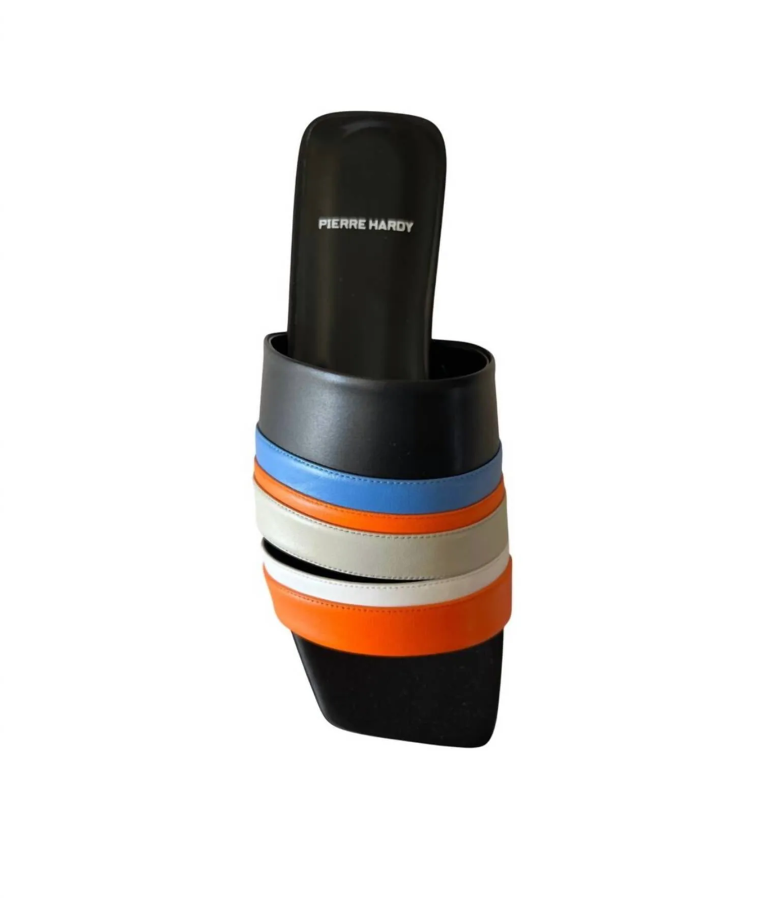 Alpha Capri Mule Slides In Orange Blue Black