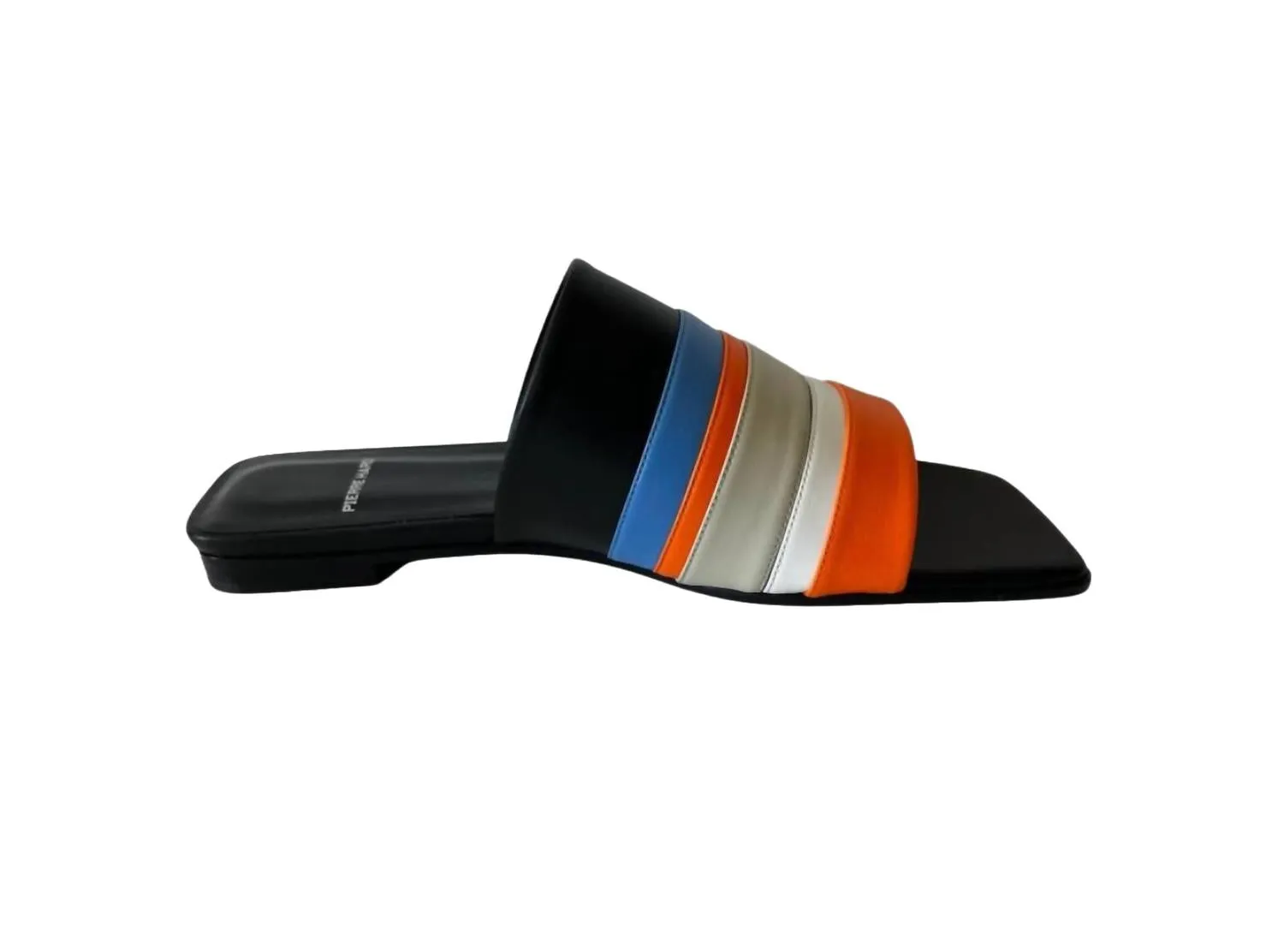 Alpha Capri Mule Slides In Orange Blue Black