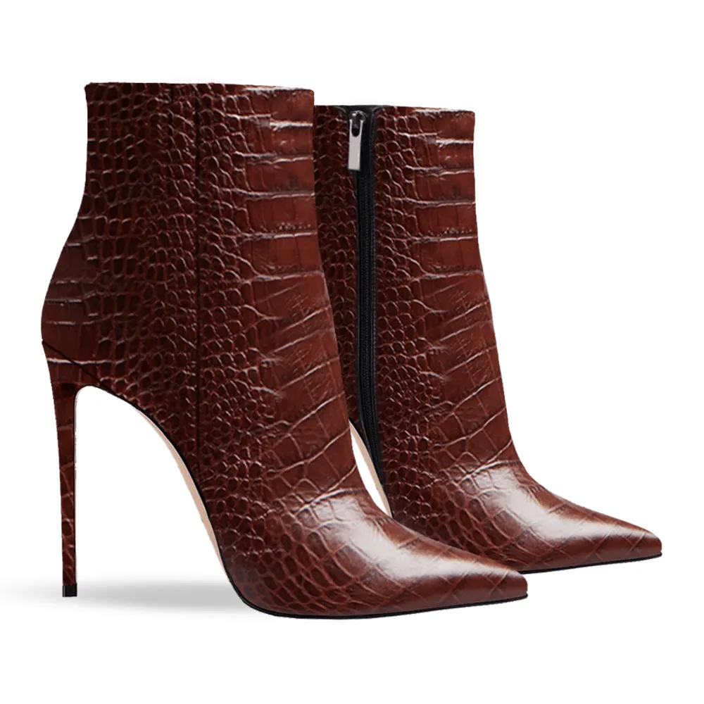 BEATRICE PRINT CROC BROWN