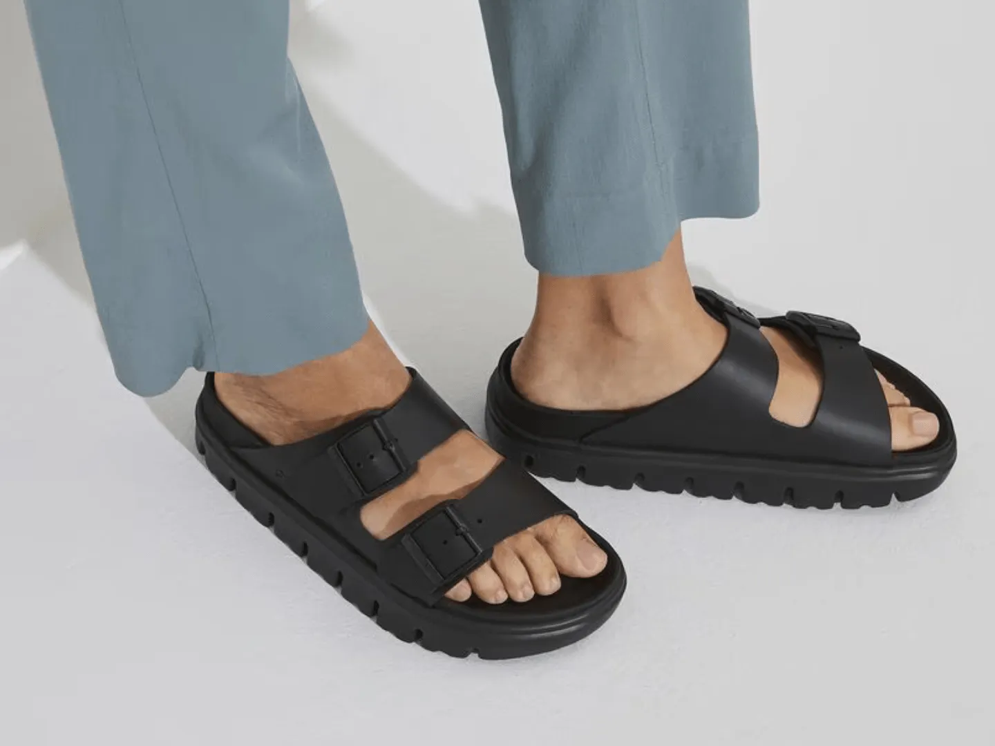 Birkenstock: Arizona Chunky Exq in Black/Black Leather