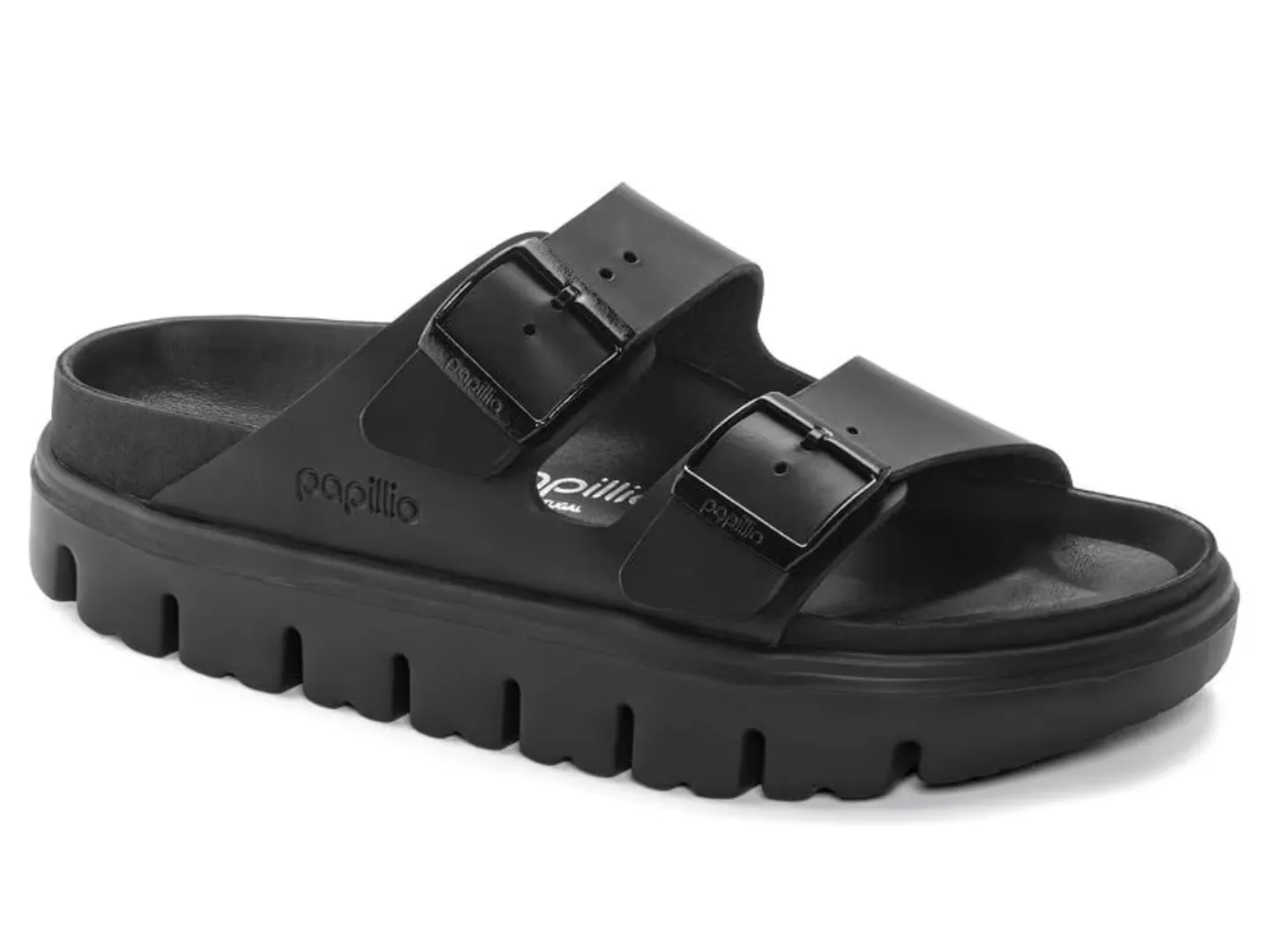 Birkenstock: Arizona Chunky Exq in Black/Black Leather