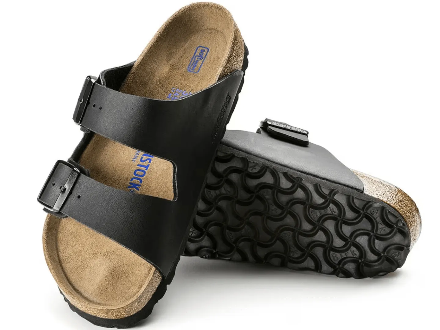 Birkenstock: Arizona SFB Black BFLOR Regular Fit