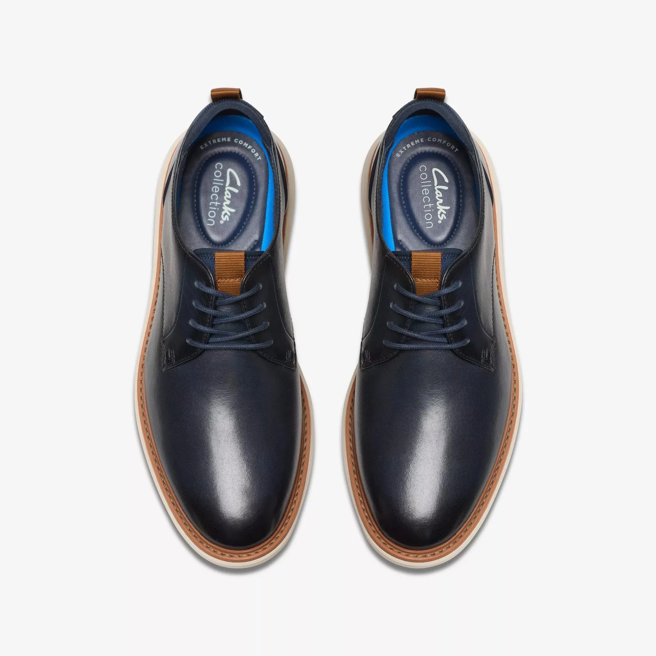 Clarks Brantin Plain Navy Leather