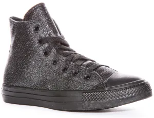 Converse All Star Hi A05432C In Black Glitter
