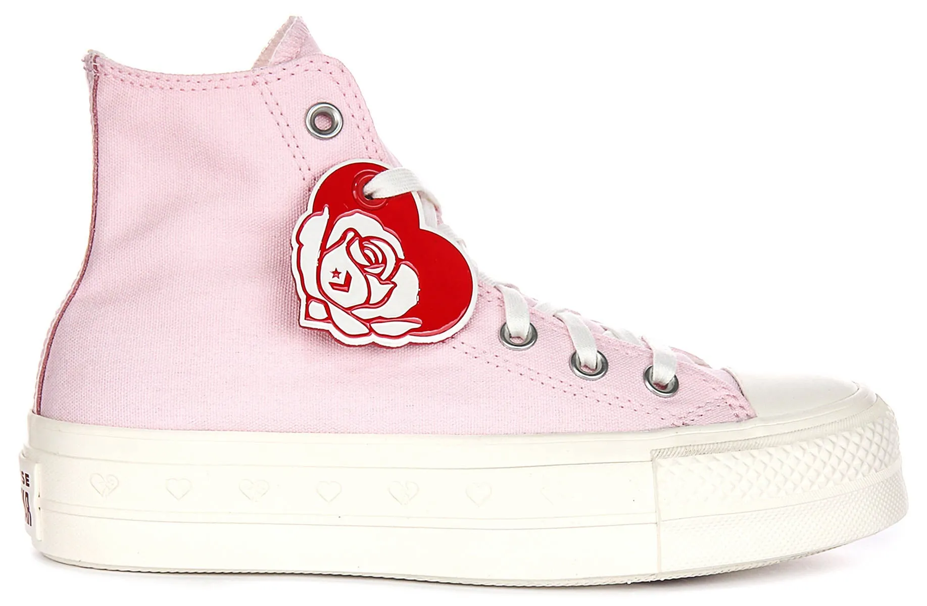 Converse All Star Lift Platform Valentine A13652C In Pink White