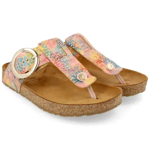 Corinna Round Buckle - Rainbow Cork||Corinna avec une boucle ronde - Lige arc-en-ciel