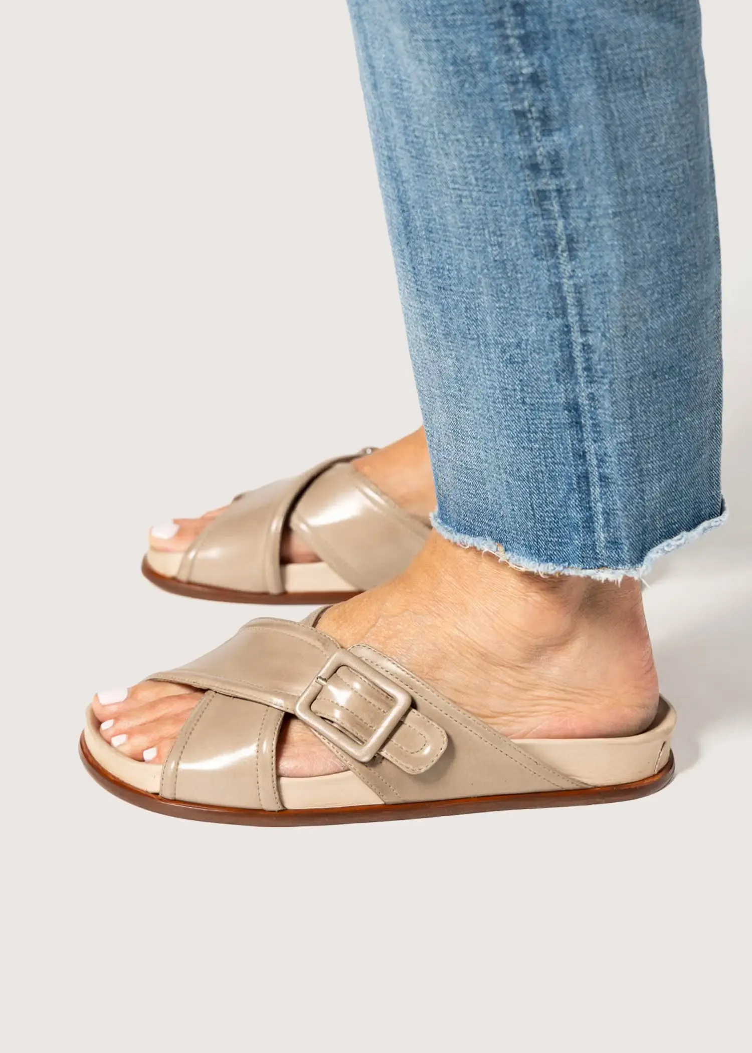 Crossband Leather Sandal