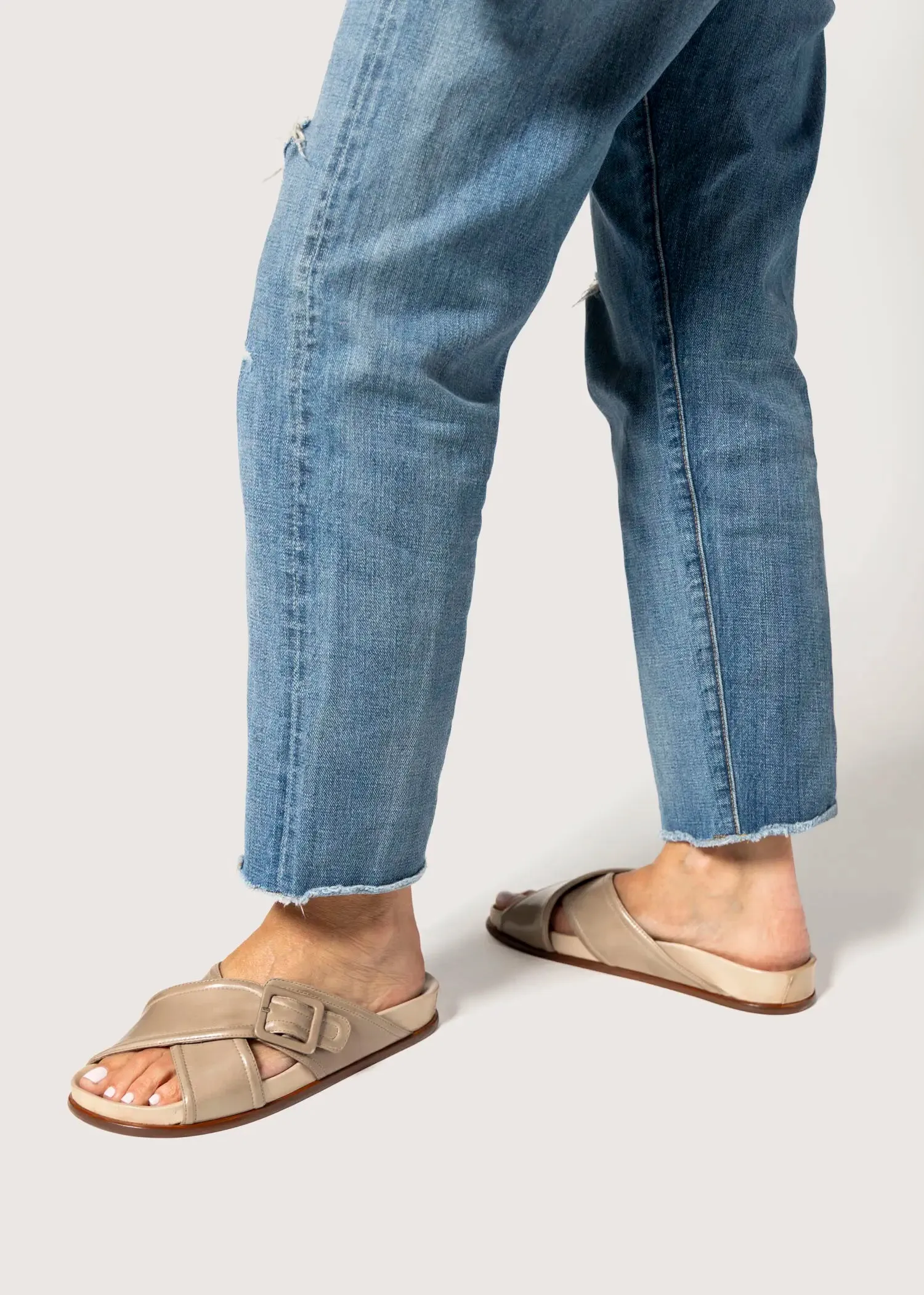 Crossband Leather Sandal