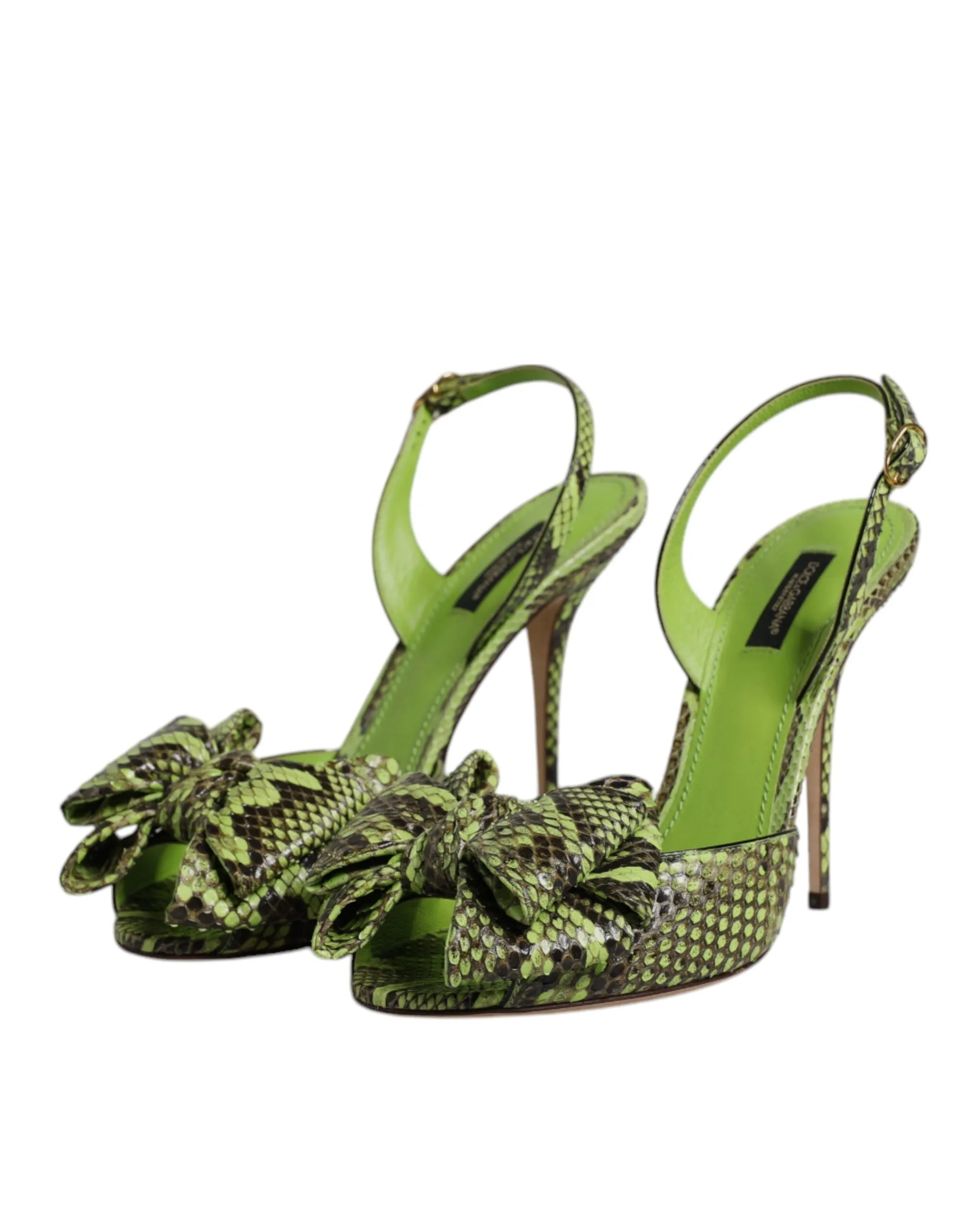 Dolce & Gabbana Python Leather Heels Sandals Women's Shoes
