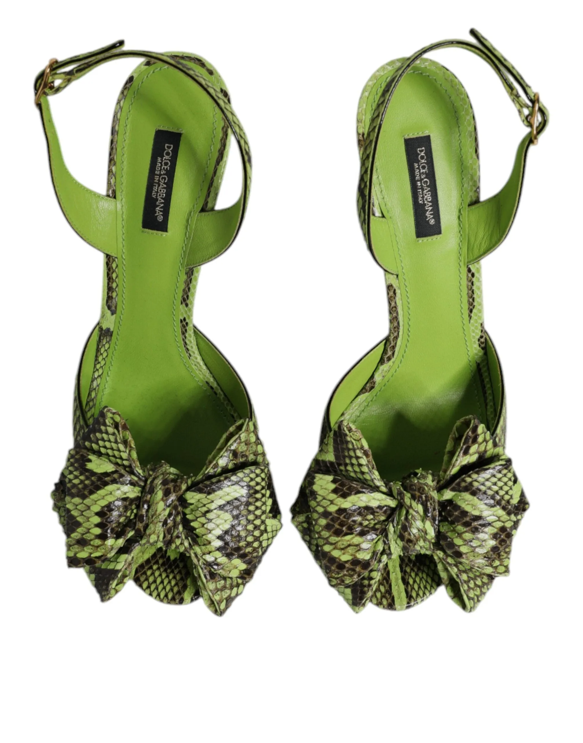 Dolce & Gabbana Python Leather Heels Sandals Women's Shoes