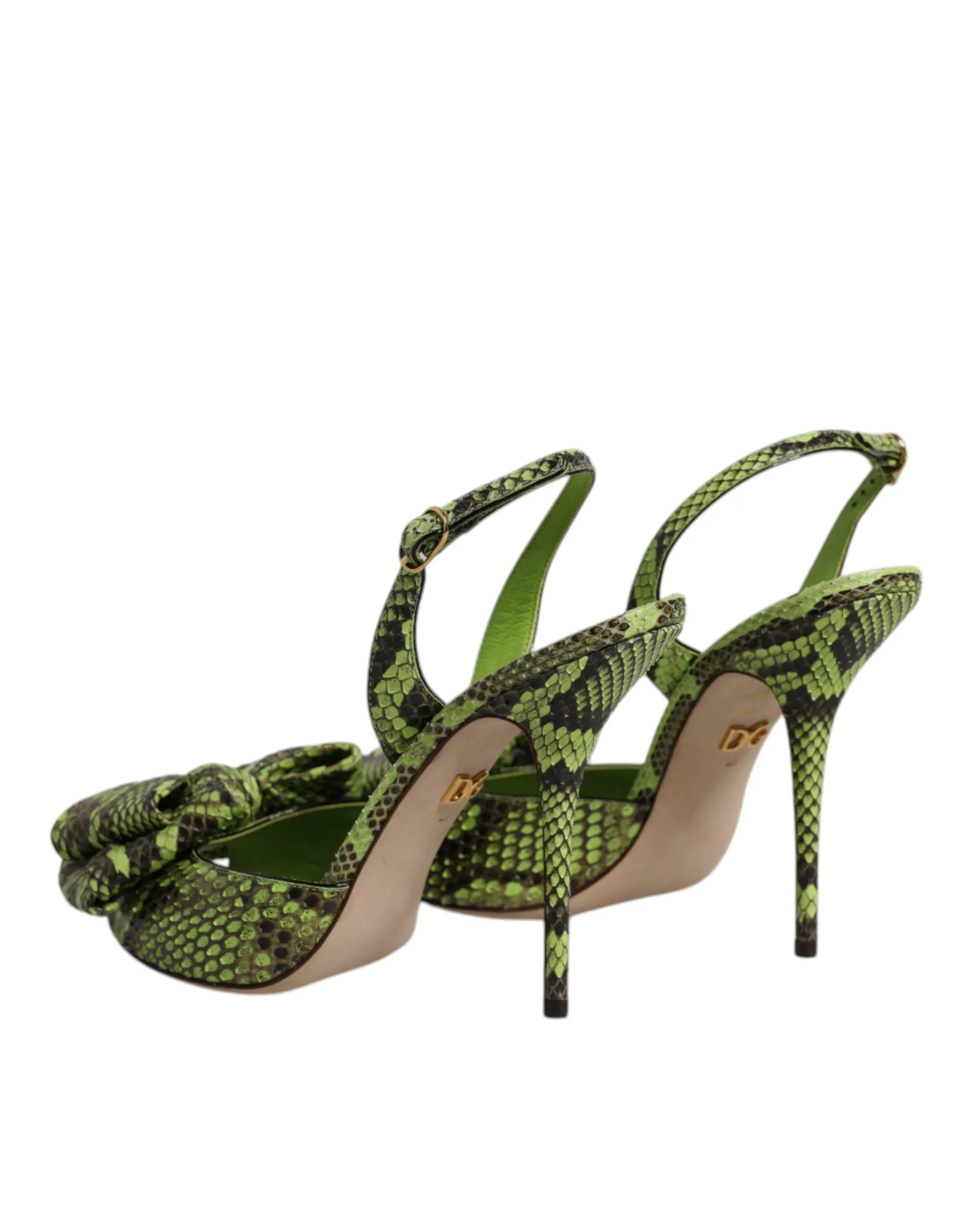 Dolce & Gabbana Python Leather Heels Sandals Women's Shoes
