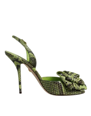Dolce & Gabbana Python Leather Heels Sandals Women's Shoes