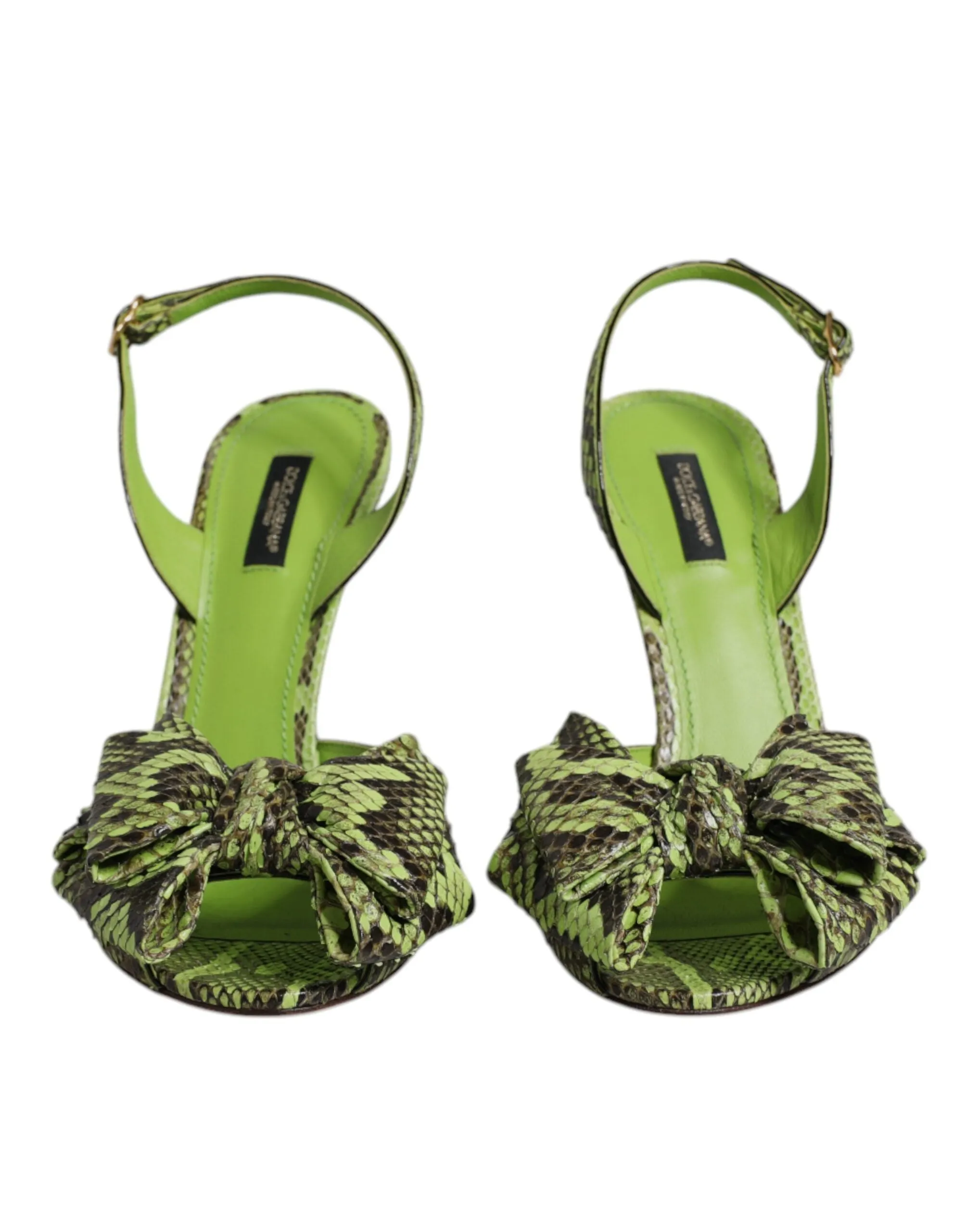 Dolce & Gabbana Python Leather Heels Sandals Women's Shoes