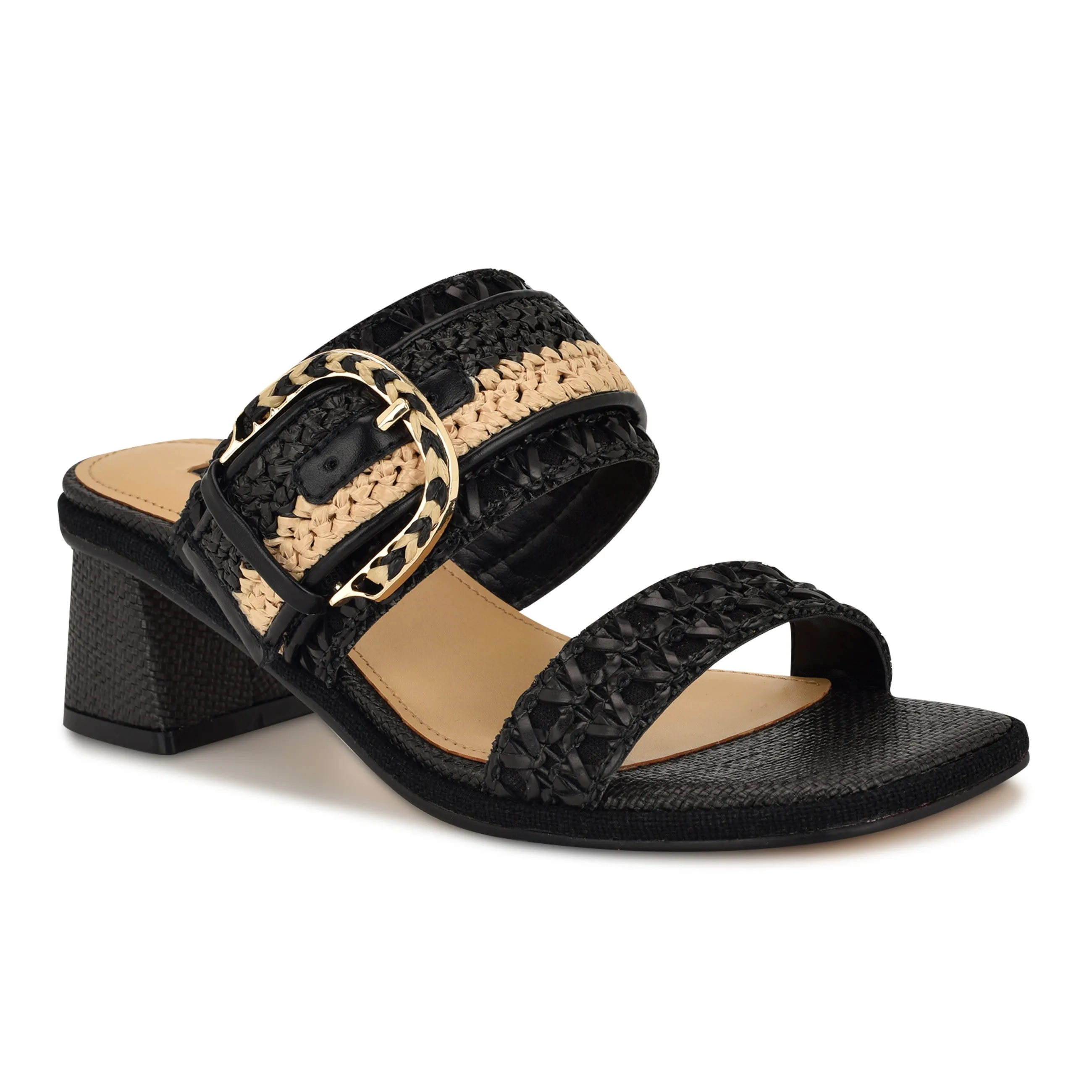 Ebels Block Heel Slide Sandals