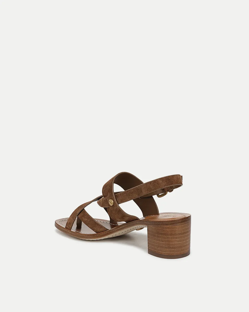 Elodie Suede Block-Heel Sandal