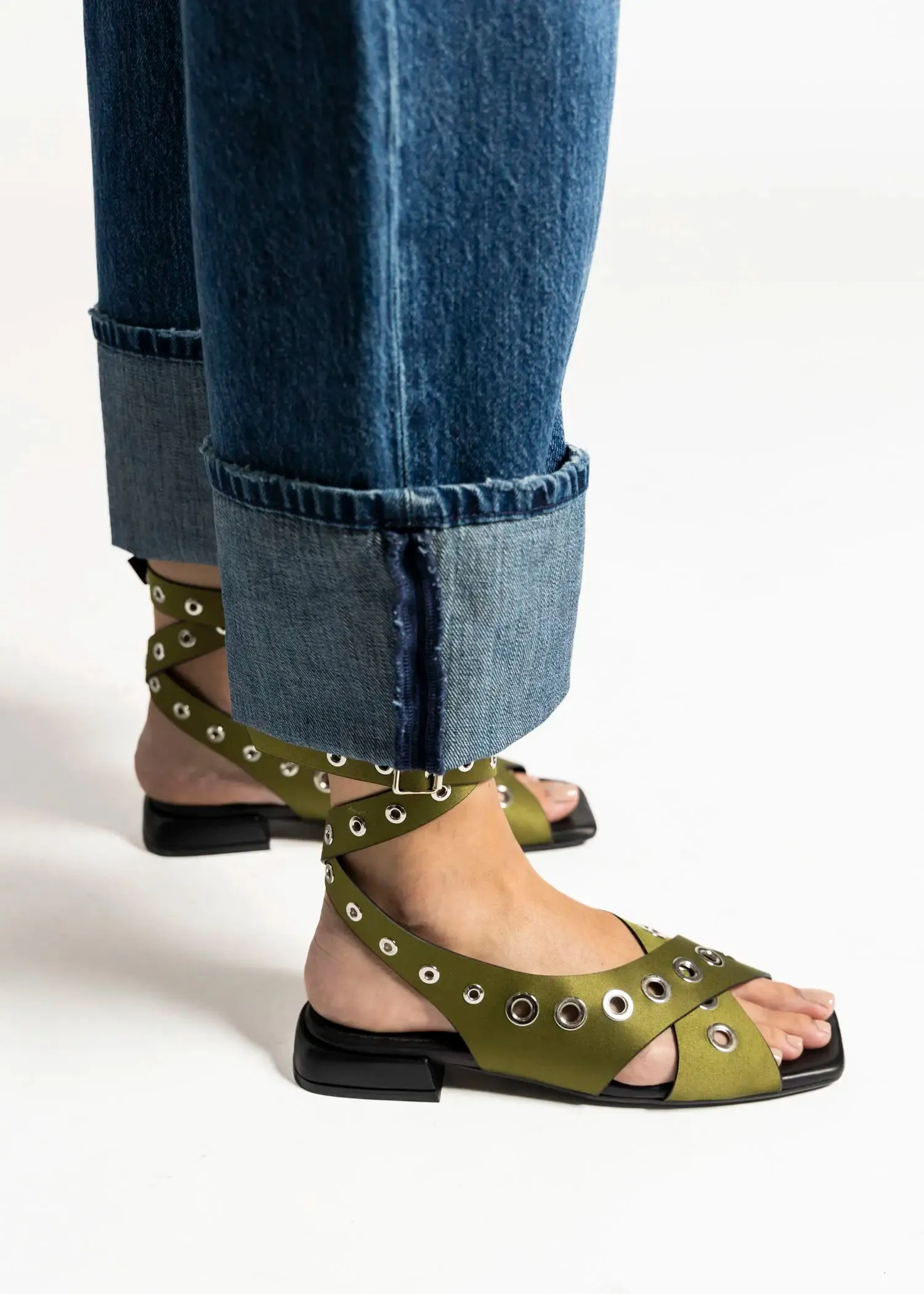Flat Sandal With Grommets