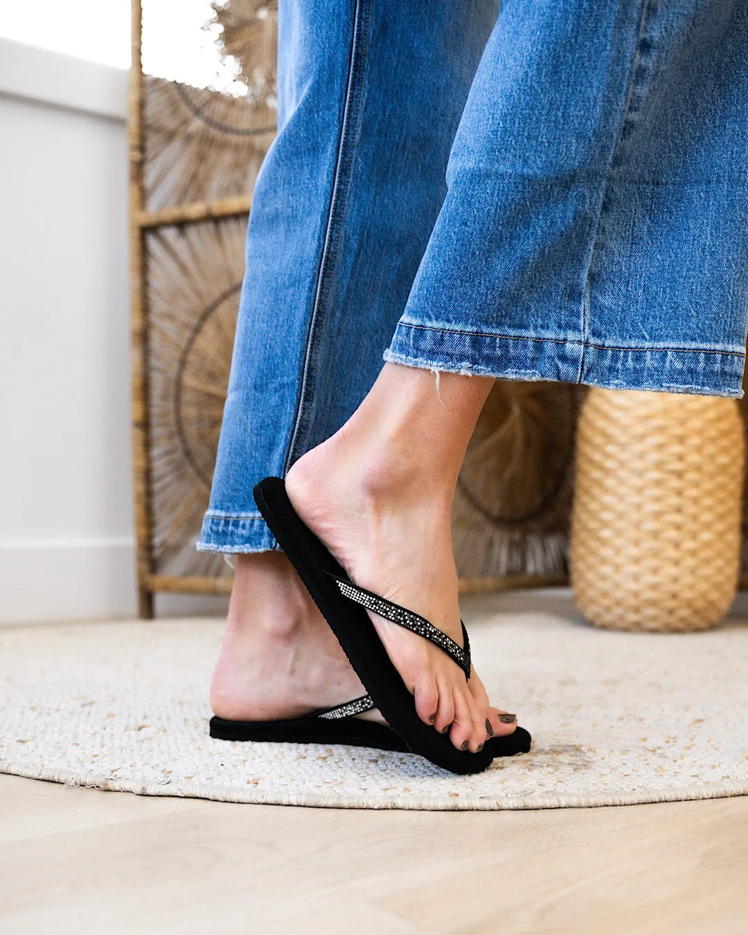 Flojos Spark Flip Flops - Black FINAL SALE
