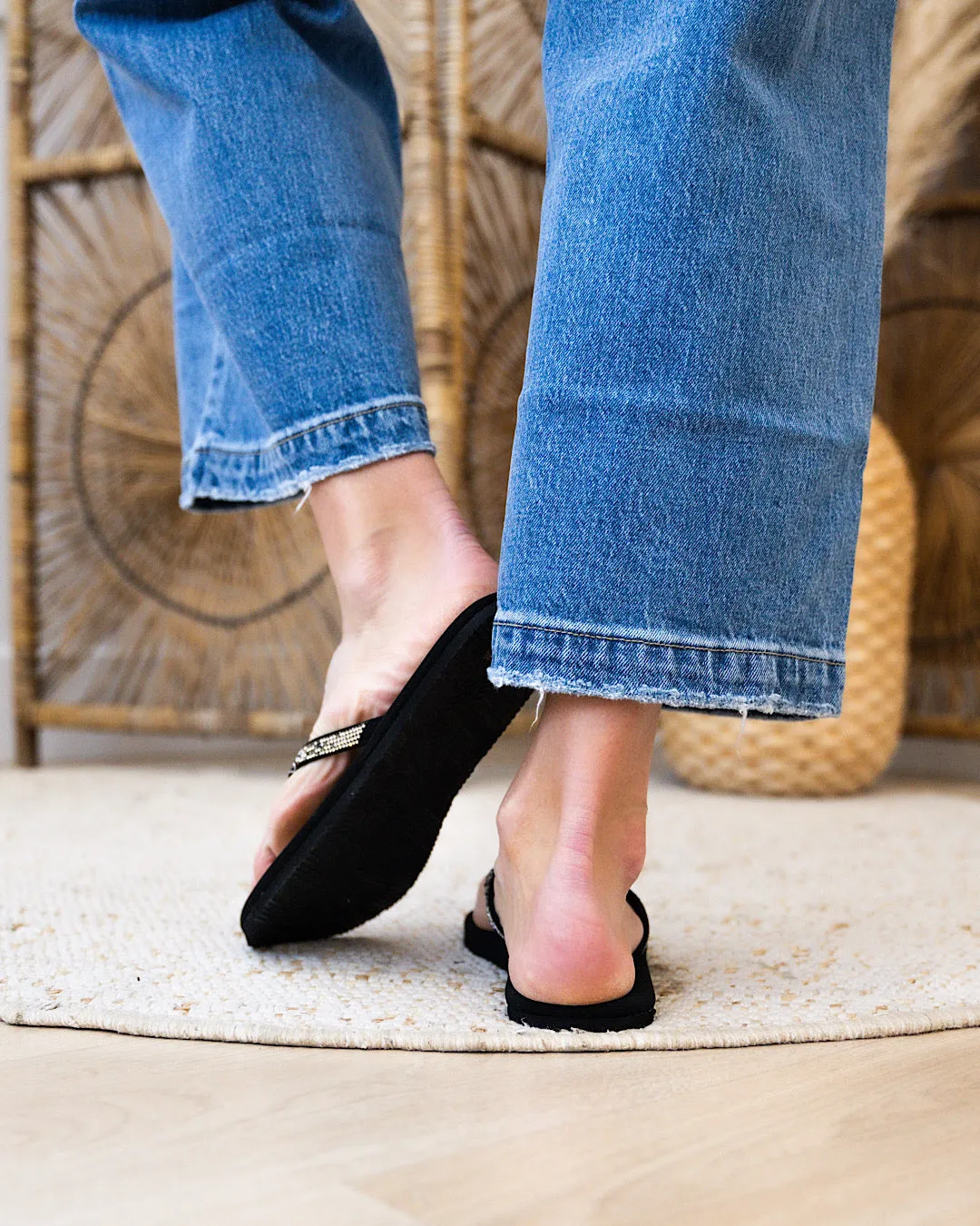 Flojos Spark Flip Flops - Black FINAL SALE