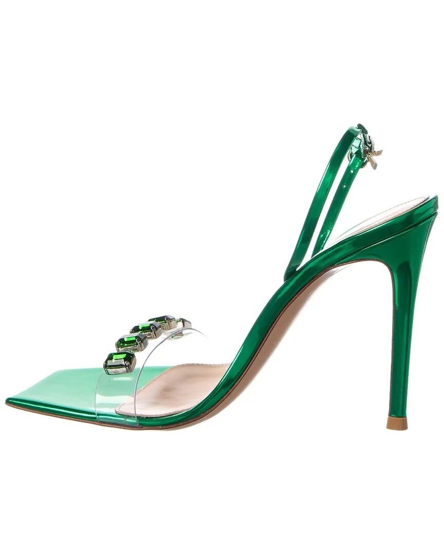 Gianvito Rossi Ribbon Candy Leather & Vinyl Slingback Sandal