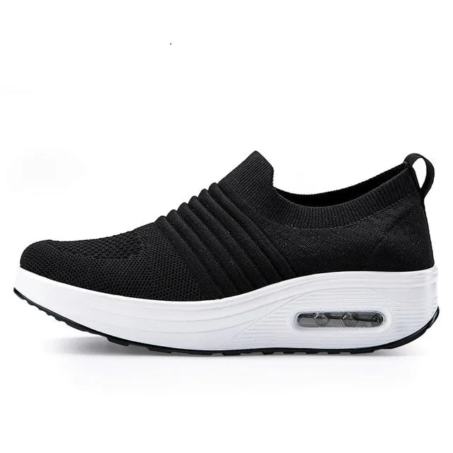 Gofit Women's Flat with Platform Mesh Walking Shoes