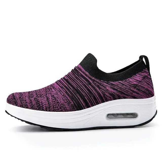 Gofit Women's Flat with Platform Mesh Walking Shoes