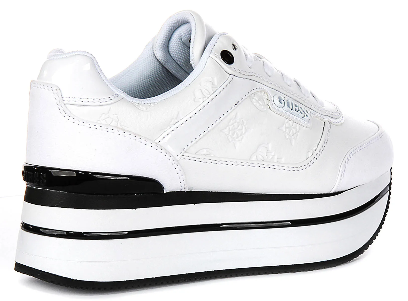 Guess Hansin Platform Sneakers In White For Women