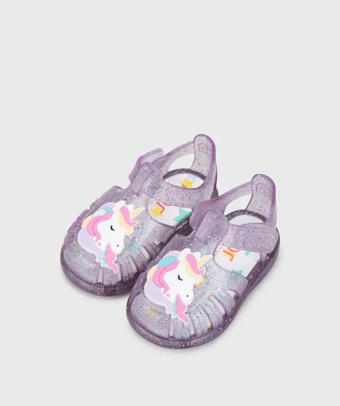 Igor Girl's Tobby Unicornio Sandals - Tr.Malva Multi Glitter