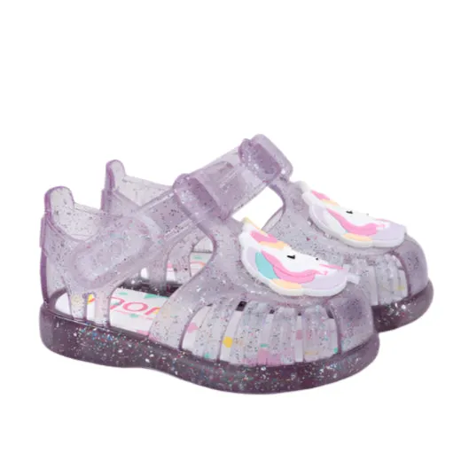 Igor Girl's Tobby Unicornio Sandals - Tr.Malva Multi Glitter