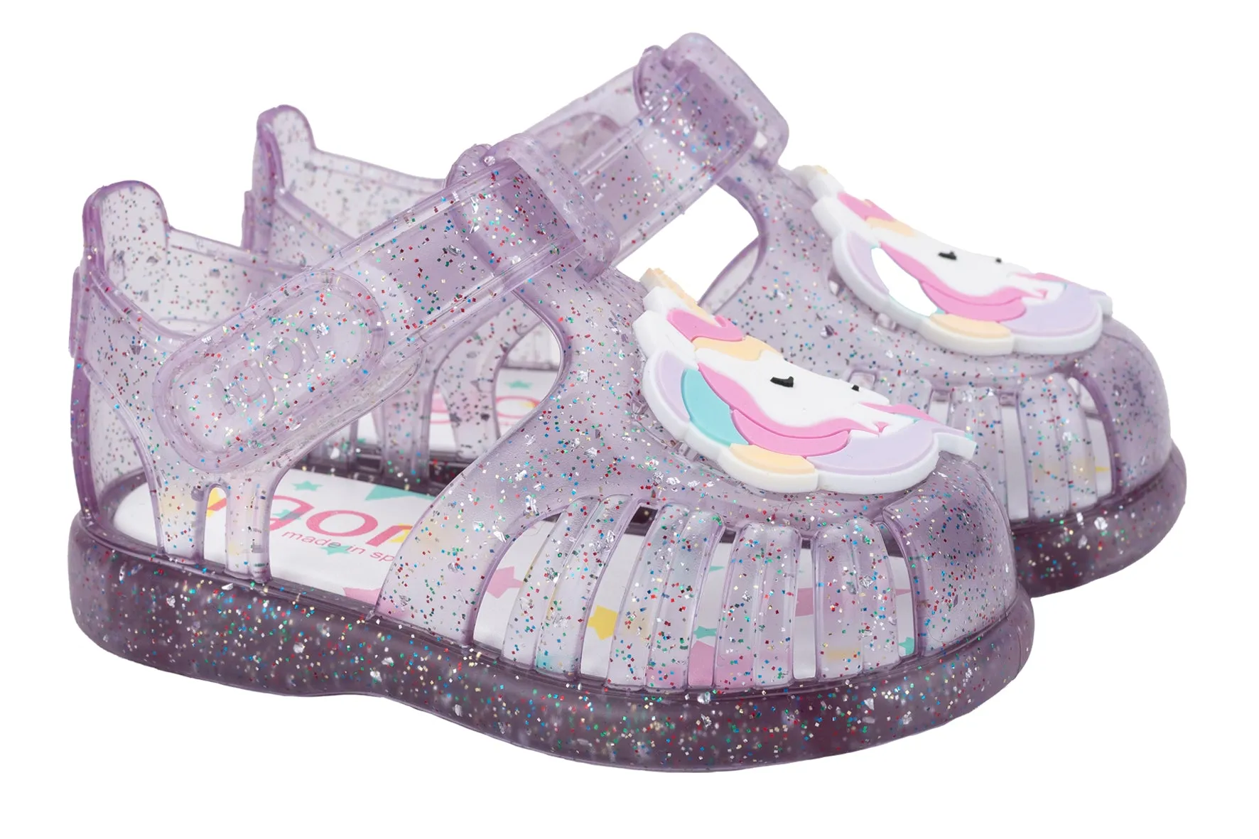 Igor Girl's Tobby Unicornio Sandals - Tr.Malva Multi Glitter
