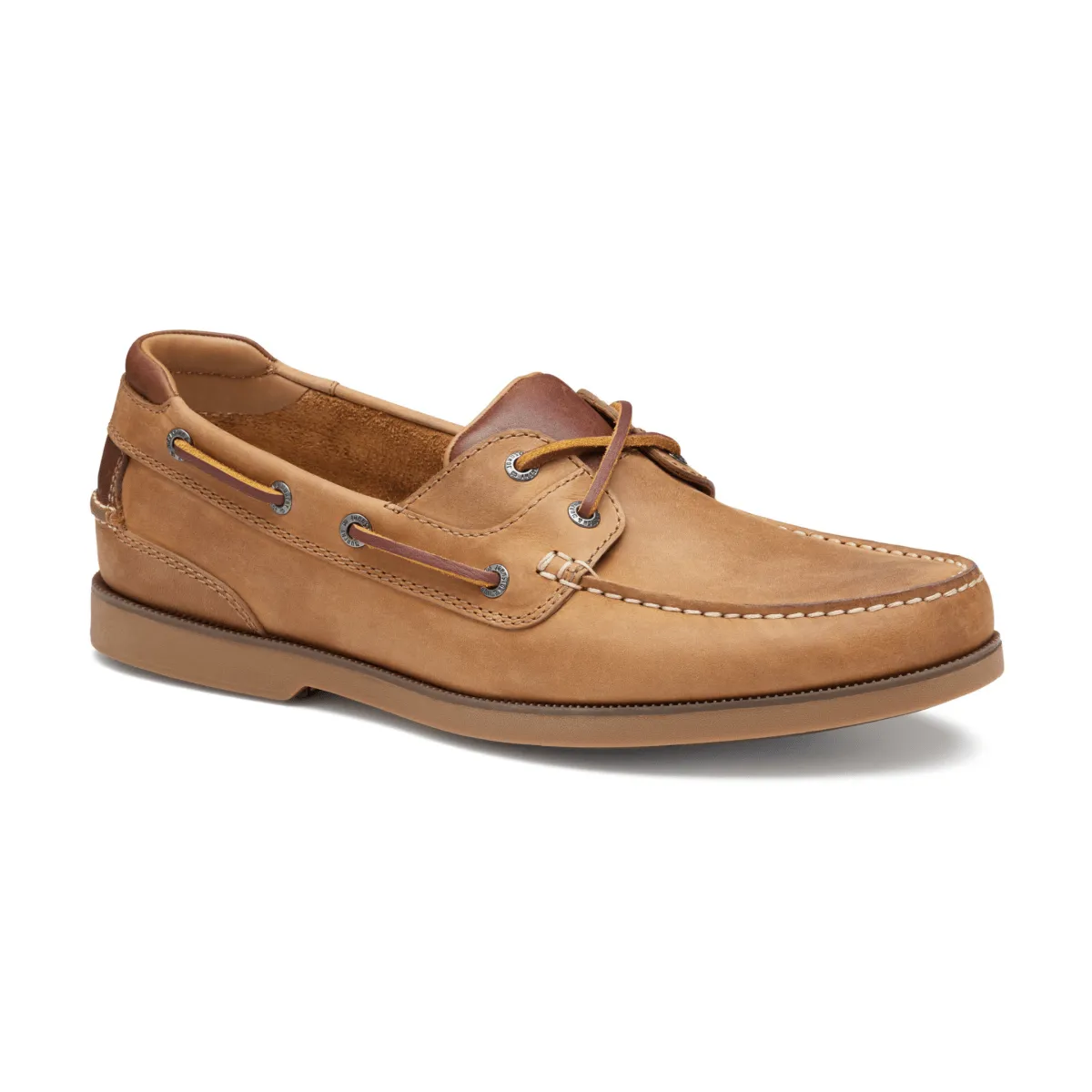 Johnston & Murphy Men's Ventura 2-Eye Boat Shoe Tan Full Grain