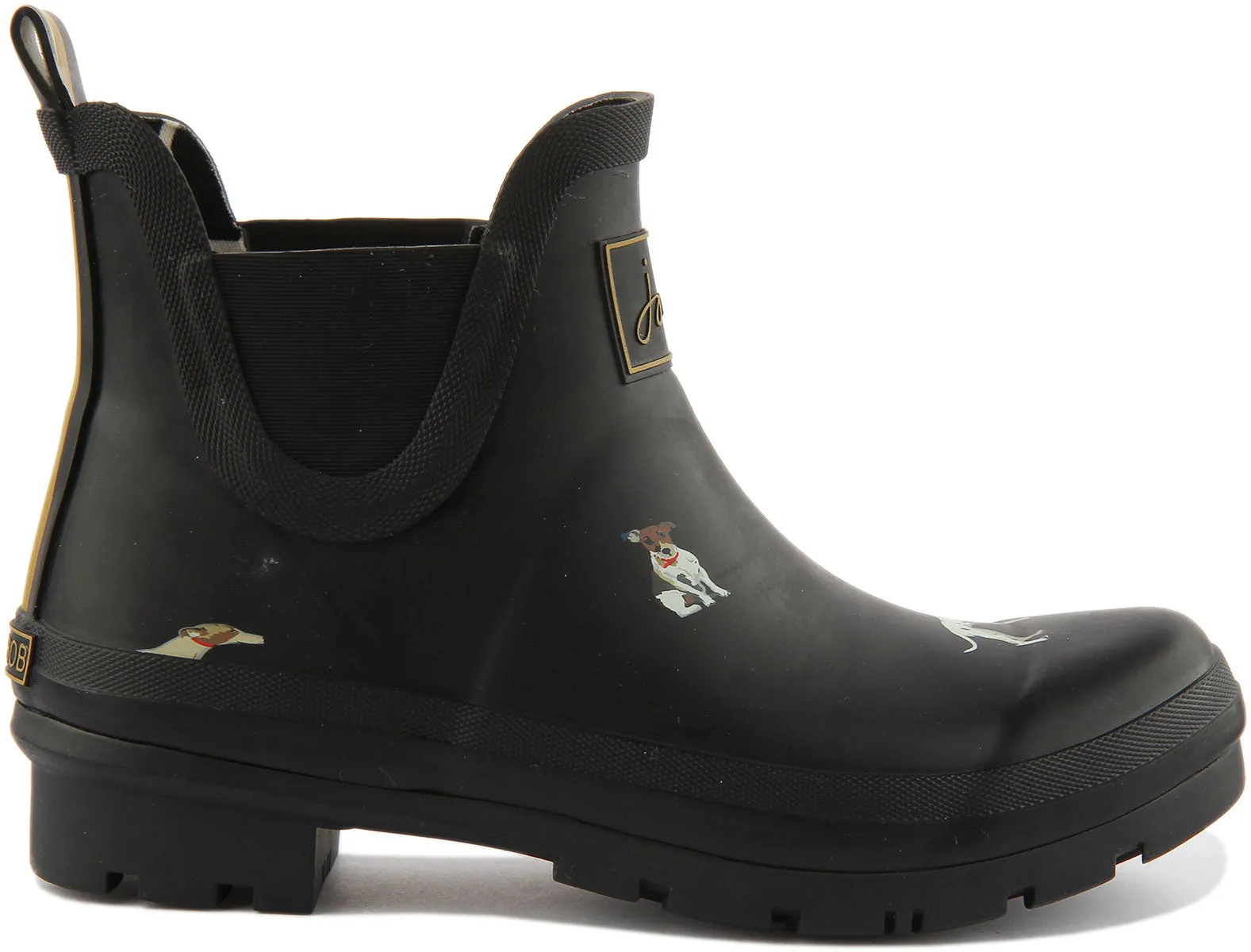 Joules Wellibob In Black Dog Print For Women