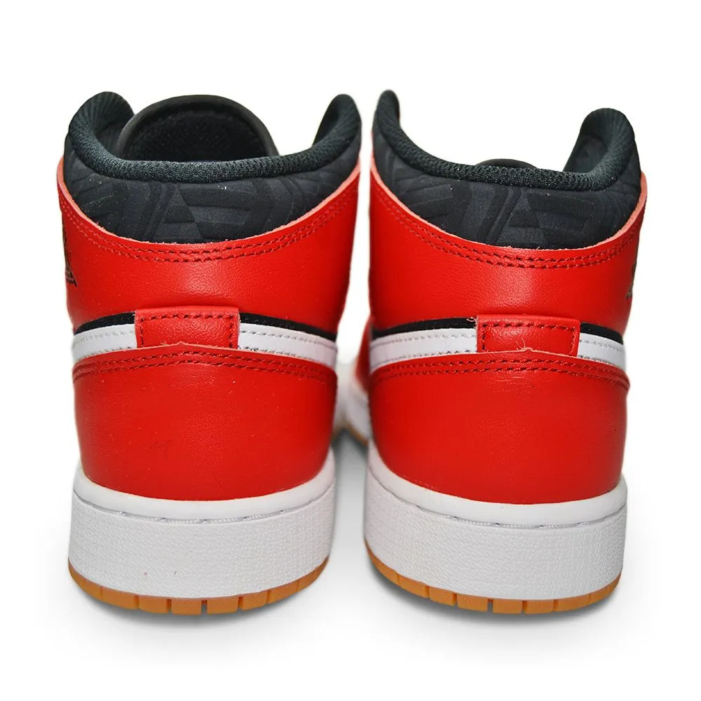 Juniors Nike Air Jordan 1 Mid SE - DQ8418 006 - Black Fire Red White Malachite