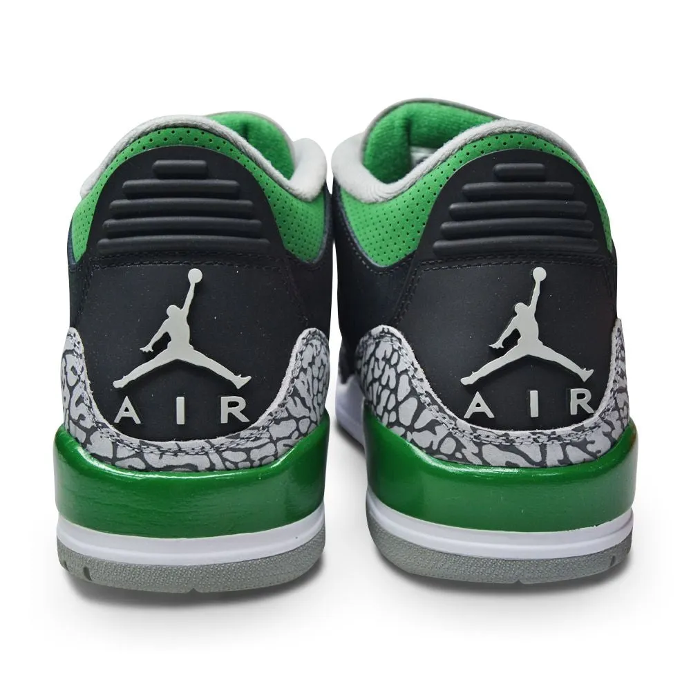 Juniors Nike Air Jordan 3 Retro (GS) - 398614 030 - Black Pine Green Silver White