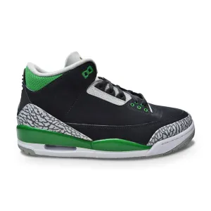 Juniors Nike Air Jordan 3 Retro (GS) - 398614 030 - Black Pine Green Silver White