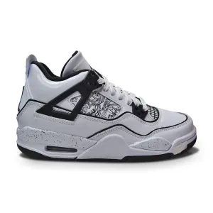 Juniors Nike Air Jordan 4 Retro SE (GS) - DC4101 100 - White Black Volt