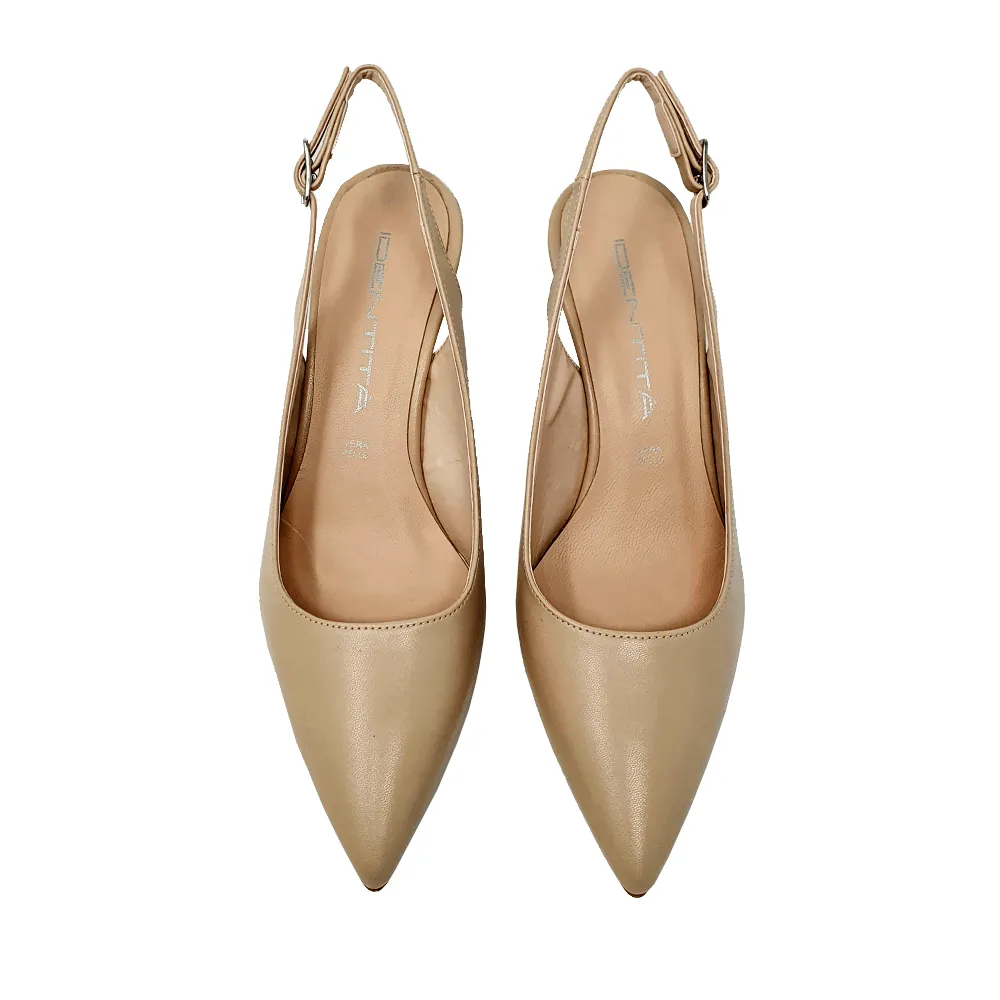 JUSTINA BEIGE LEATHER 70mm