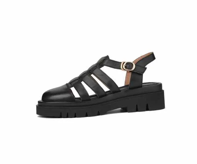 Kity Women's Round Toe Leather Sandal