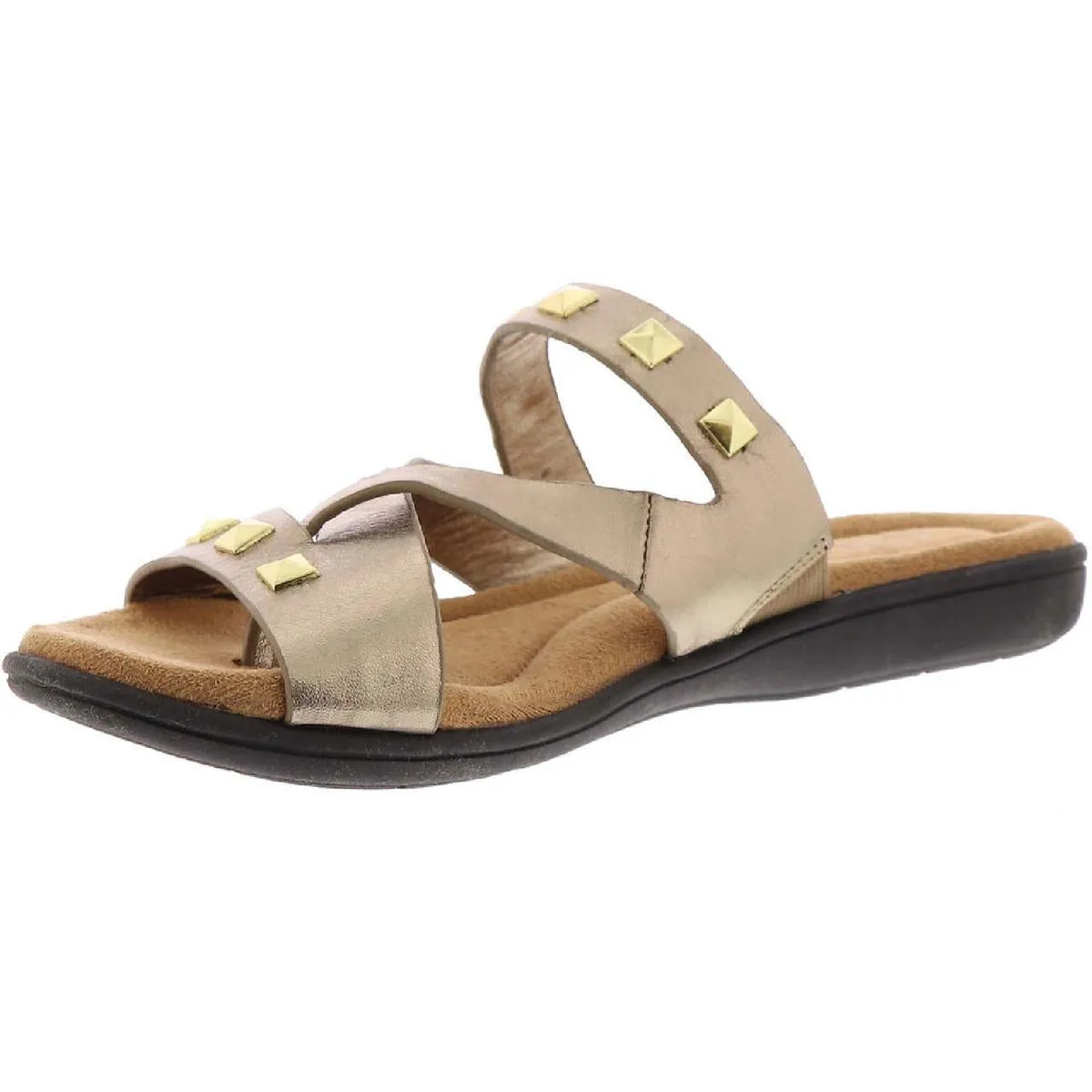 LaJolla Womens Leather Metallic Thong Sandals