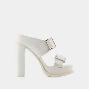 Leath S.Leath Sandales - Alexander Mcqueen - Leather - Ivoire/Argent