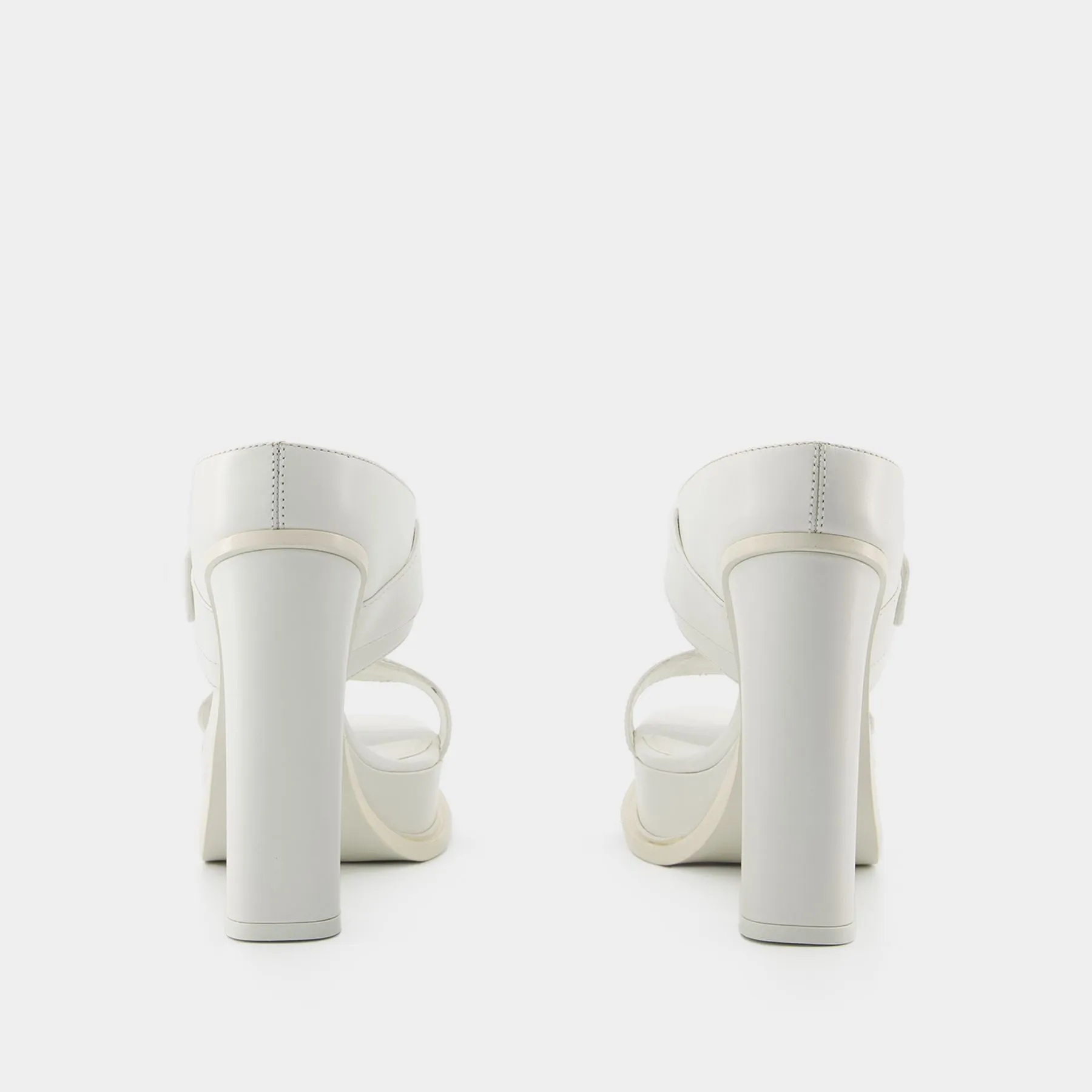 Leath S.Leath Sandales - Alexander Mcqueen - Leather - Ivoire/Argent