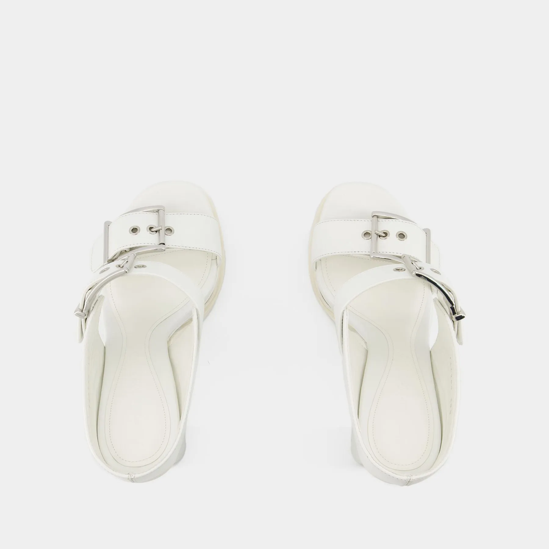 Leath S.Leath Sandales - Alexander Mcqueen - Leather - Ivoire/Argent