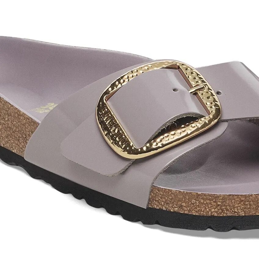 Madrid Hammered Big Buckle - Faded Purple High Shine Leather||Madrid grosse boucle martele - Cuir verni pourpre dlav