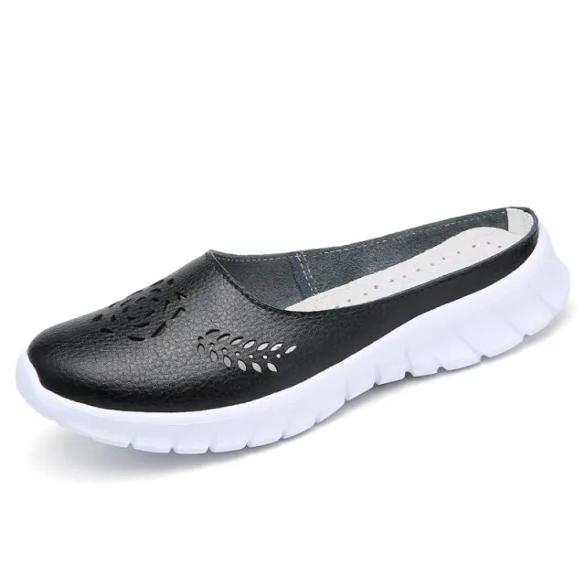 Merly Women's Genuine Leather Summer Flat Flip-Flops Shoes