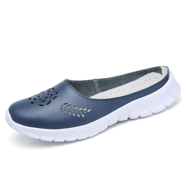 Merly Women's Genuine Leather Summer Flat Flip-Flops Shoes