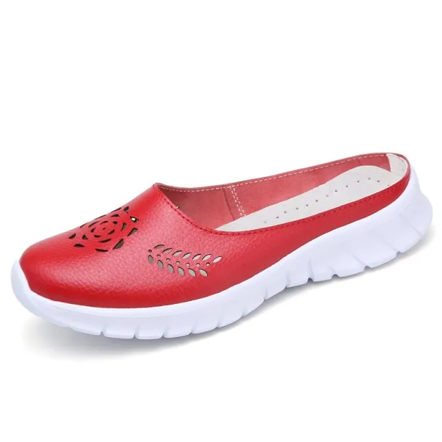 Merly Women's Genuine Leather Summer Flat Flip-Flops Shoes