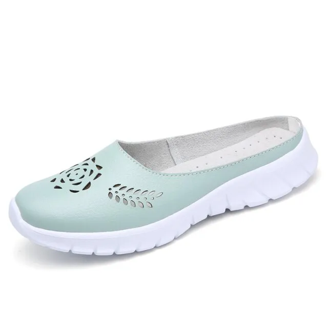 Merly Women's Genuine Leather Summer Flat Flip-Flops Shoes
