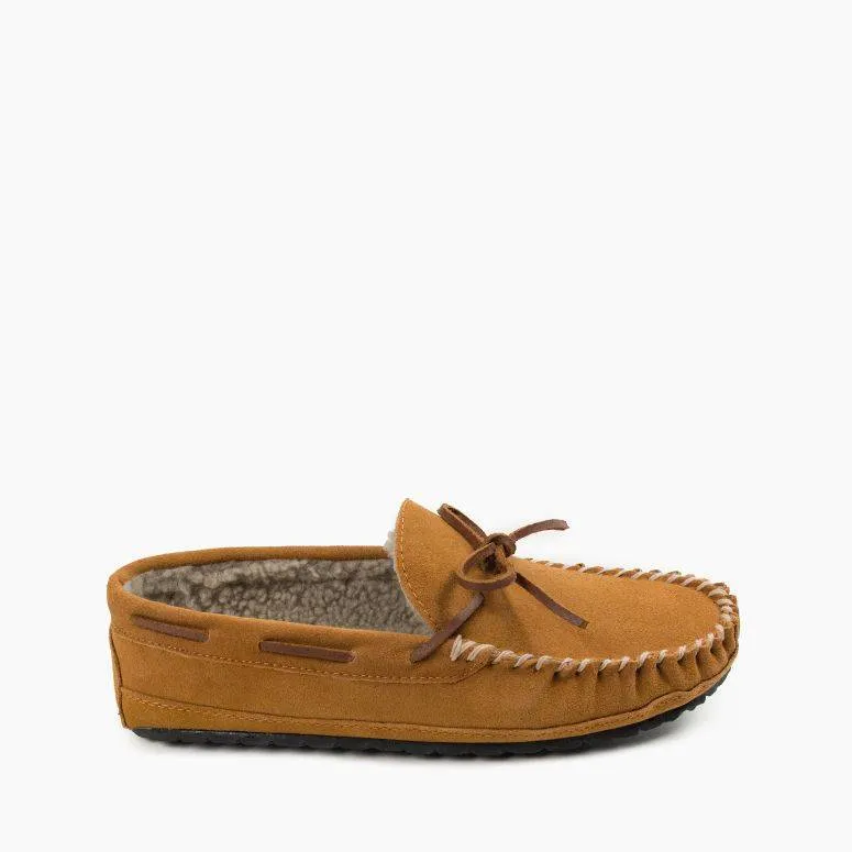 Minnetonka Men's 4154 Casey Slipper Tan Suede