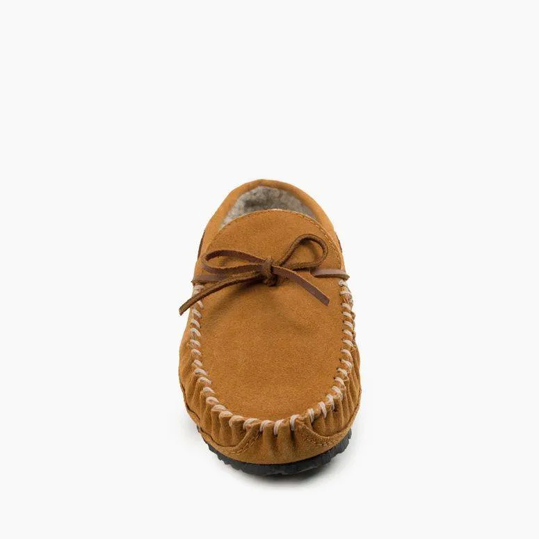 Minnetonka Men's 4154 Casey Slipper Tan Suede